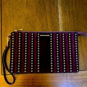 Michael Kors purple suede clutch